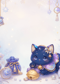Navy Opal Cat Bell Fortune