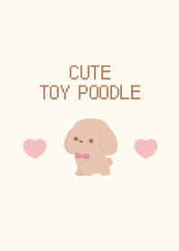 Cute toy poodle simple2 [beige]