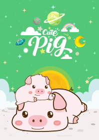 เจ้าหมูน้อยน่ารัก สีเขียว
