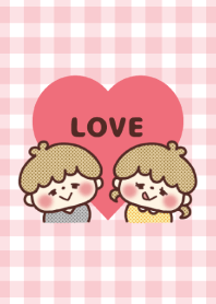 Love Couple and Gingham Check Theme -17-