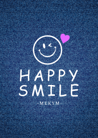 HAPPY SMILE DENIM -HEART- Dusky Purple