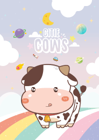 Cows Sky Rainbow Pastel