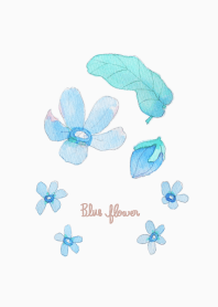 Blue flowers watercolor theme. Tweedia