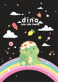 ไดโนเสาร์ ดวงดาวสายรุ้ง สีดำ