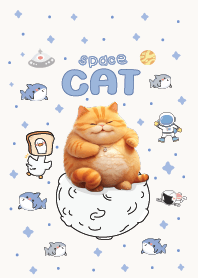 Cat Chubby Space : Blue