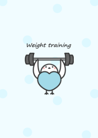 Bird and Workout -blue- dot