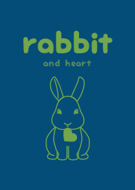 rabbit & heart Plusian Blue