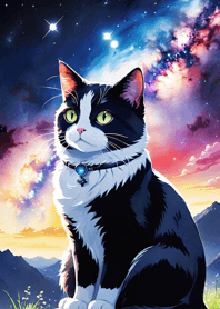 Night Moon Star Cat 730D09