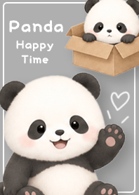 Gray Happy Rolling Panda