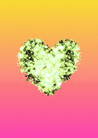 Two tone heart Galaxy green