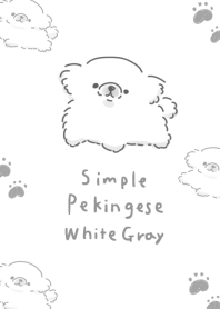Pekingese Sederhana Putih Abu-abu