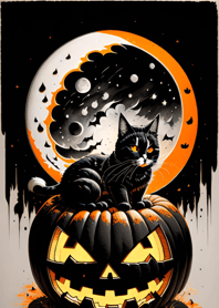 halloween cat AE8694