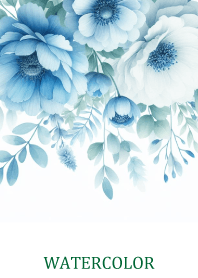 WATERCOLOR-LIGHT BLUE FLOWER 123