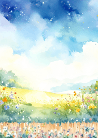Blue sky and flower field Vol.1