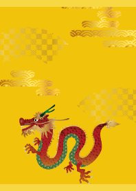 red dragon on yellow