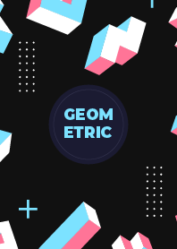 3D Geometric Coloful Black