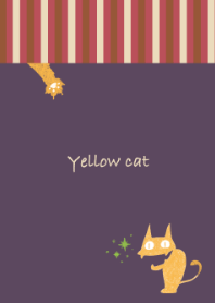 Yellow cat-beige&purple-