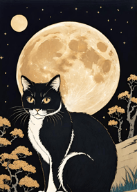 Cat under the Moon 9DB08d