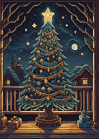 Pixel art Christmas tree