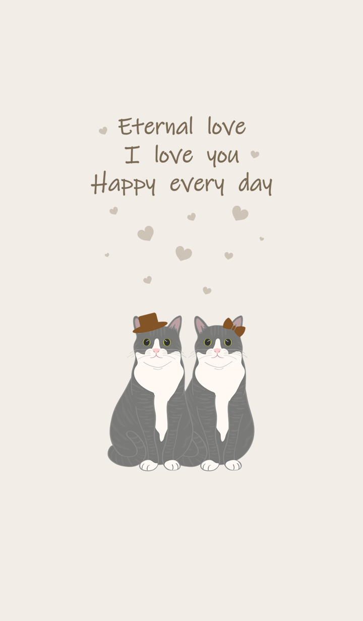 Valentine's Day(Gray white cat)