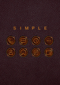 SIMPLE 皮革燙金（個性酒紅色）