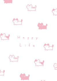.貓. white pink