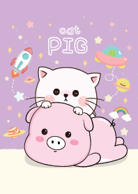หมู กับ แมว : สีม่วง