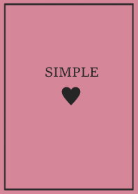 SIMPLE HEART =black deeppink=