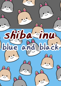 shibainu dog theme10 black blue