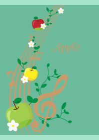 Three colored apples on BG