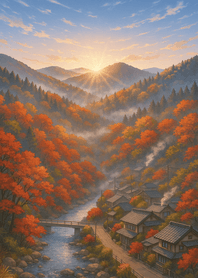 Autumn Valley Sunrise Light