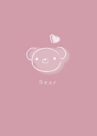 シンプルゆるいくま くすみピンク