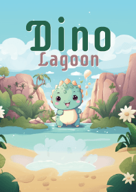 cute dinosaur in lagoon