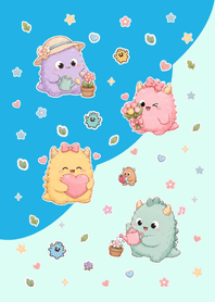 Cute monster Green&Blue