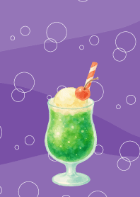 Melon Cream Soda on purple