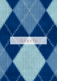 Argyle Style Embroidery Blue 79
