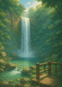 Misty Waterfall Forest Haven