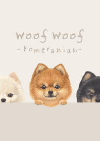Woof Woof - Pomeranian - BEIGE/BROWN