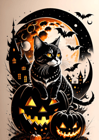 halloween cat 4B222d