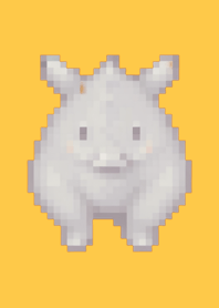 Rhinoceros Pixel Art Theme  Yellow 03