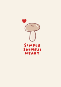 simple Shimeji mushrooms heart beige