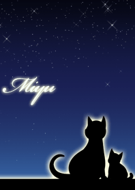 みゆ★猫の親子と夜空