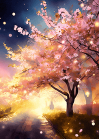 Beautiful night cherry blossoms#935