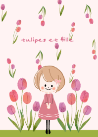 チューリップと女の子♡tulipes et fille