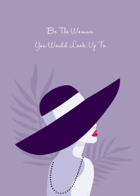 Beautiful woman with a Hat(Gray purple)
