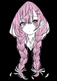 パーカーJK (黒×ピンク)