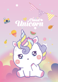 Unicorns Cloud Kawaii Pink-Violet