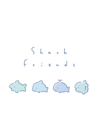 Shark Friends/ WH, filled, BW