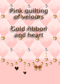 Pink quilting of velours(ribbon,heart)