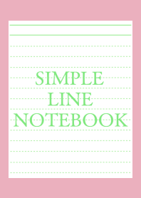 SIMPLE GREEN LINE NOTEBOOK-ROSE PINK